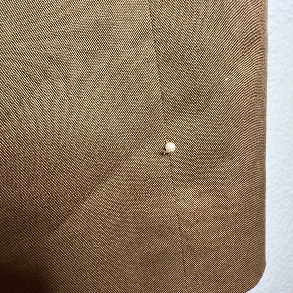 Pearl by Lela Rose Camel Twill Coat with Fur Cuffs XS Vintage Inspired $595 NWT - Picture 6 of 9